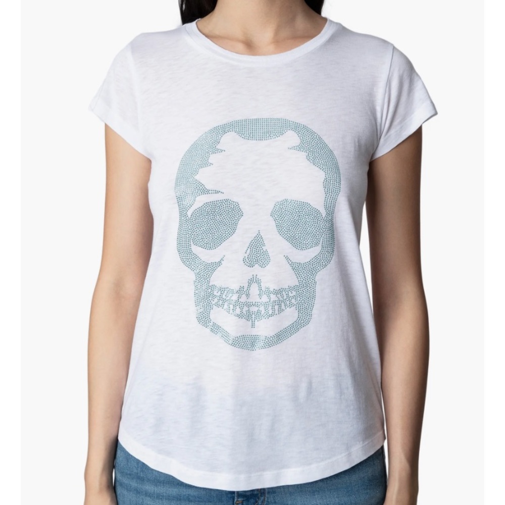 Zadig & Voltaire Skull Strass Short-Sleeve T-Shirt